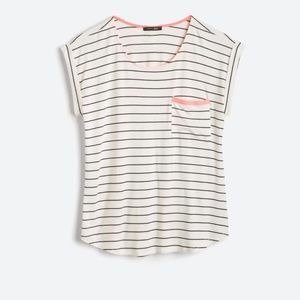 Papermoon White and Black Striped Short Sleeve Tee